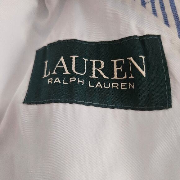 Lauren Ralph Lauren Mens Blue/White Striped Seersucker Blazer Sz 44R Quiet Lux - Picture 8 of 11